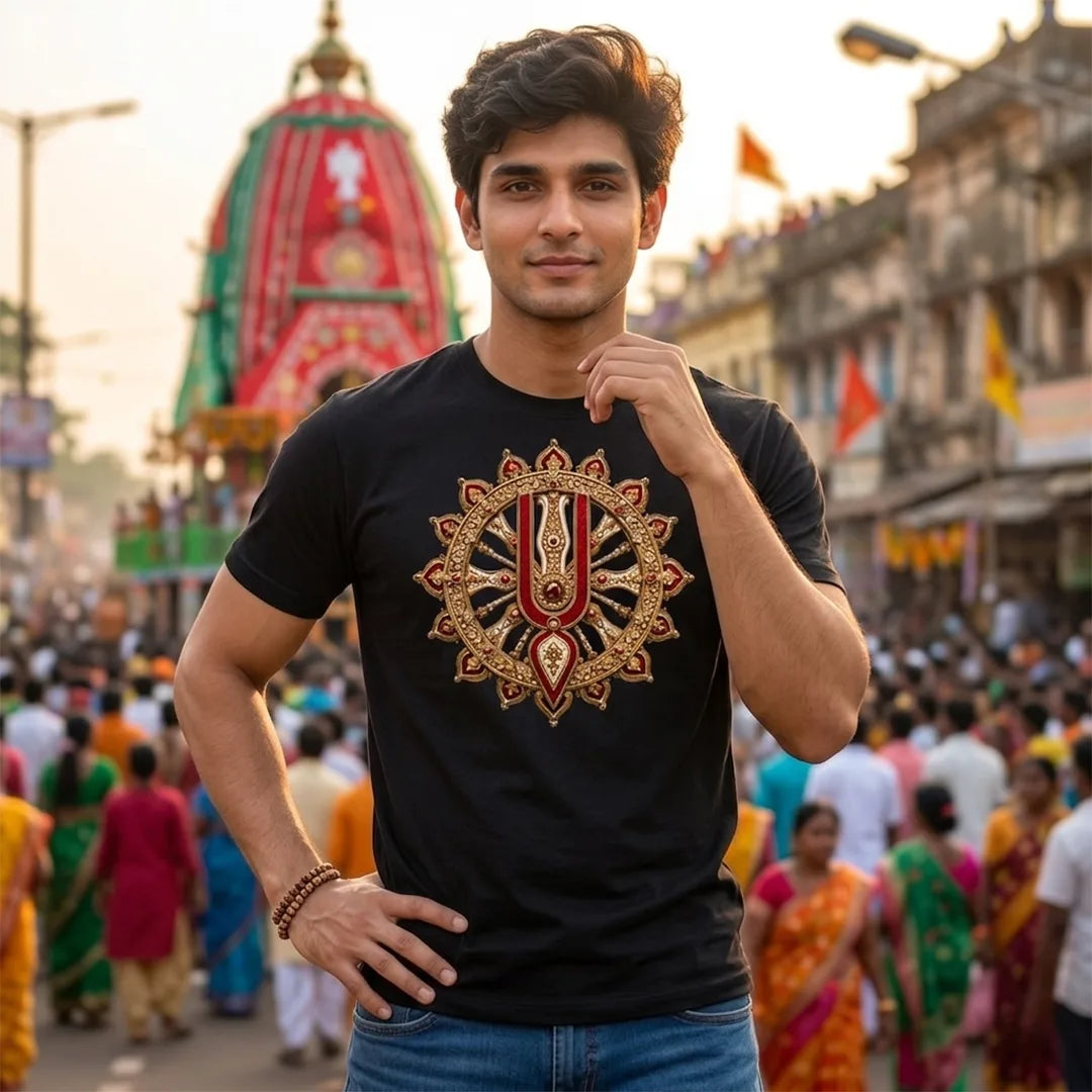 Premium Men's Pure Cotton Jagannath Puri Rath Yatra Graphic T-Shirt