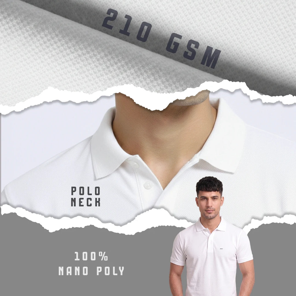 Excello Premium Men's Aeropiq Polo T-Shirt | Wrinkle-Free 100% Nanopoly