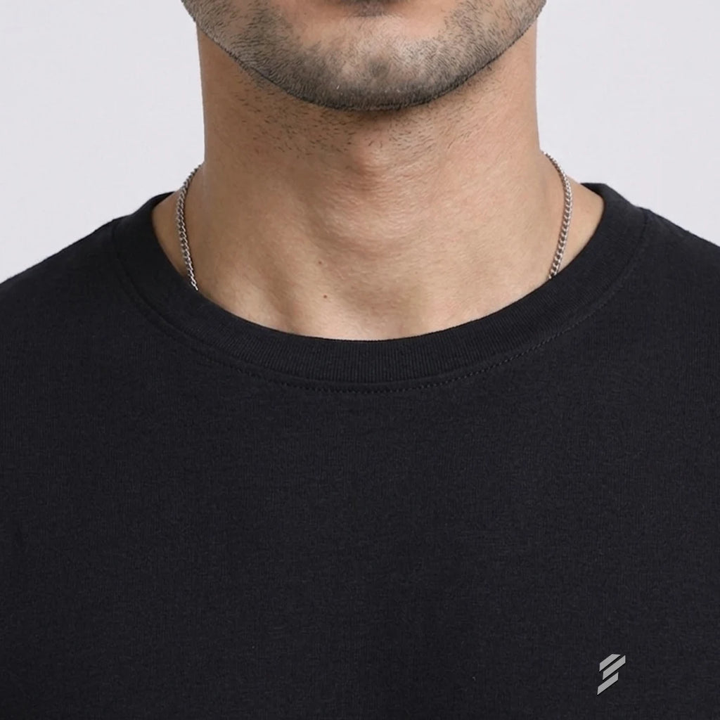 Premium Pure Cotton 180 GSM Regular Fit Round Neck T-Shirt – Double Bio-Washed Luxury Comfort