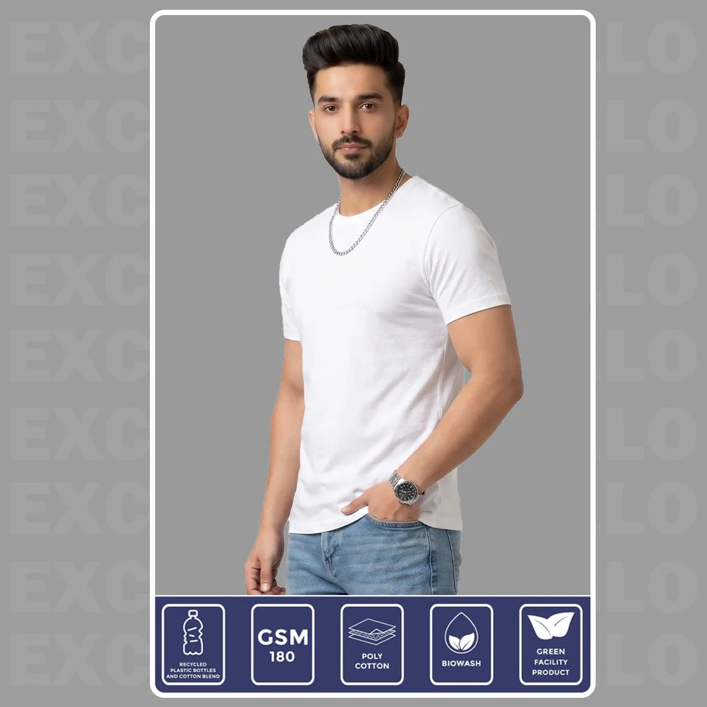 Premium Men’s Eco-Blend T-Shirt | Classic Regular Fit & Sustainable 180 GSM Fabric