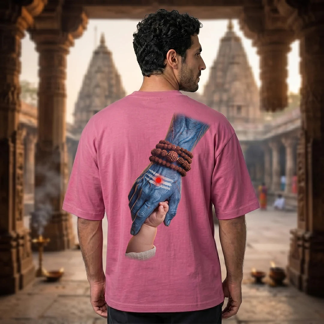 Mahadev Art Printed Heavyweight Oversized Tee | 240 GSM Breathable Drop Shoulder T-Shirt