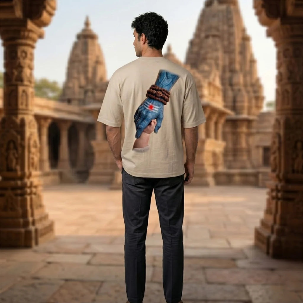 Mahadev Art Printed Heavyweight Oversized Tee | 240 GSM Breathable Drop Shoulder T-Shirt