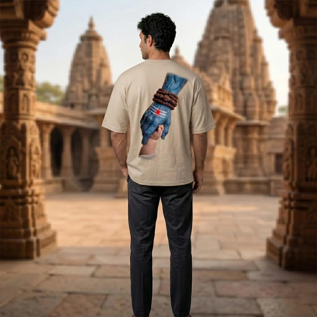 Mahadev Art Printed Heavyweight Oversized Tee | 240 GSM Breathable Drop Shoulder T-Shirt