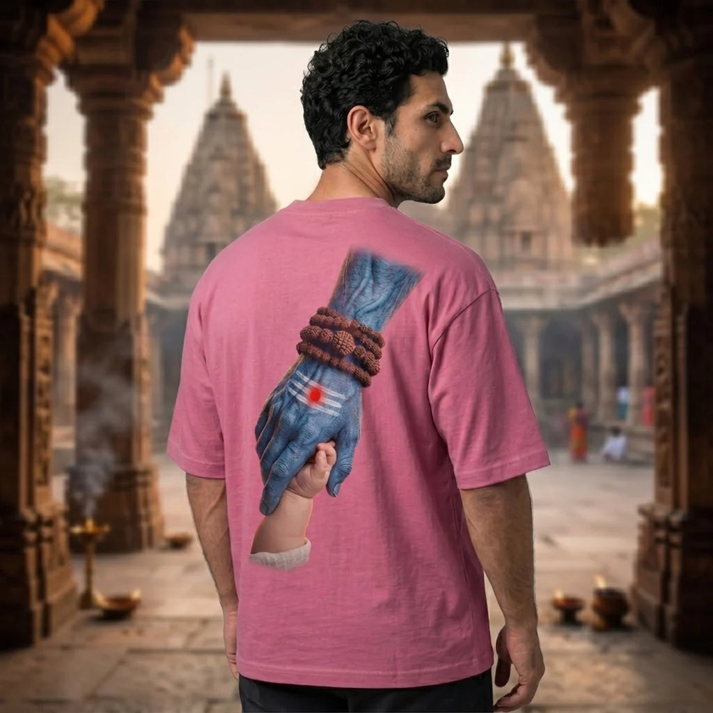 Mahadev Art Printed Heavyweight Oversized Tee | 240 GSM Breathable Drop Shoulder T-Shirt