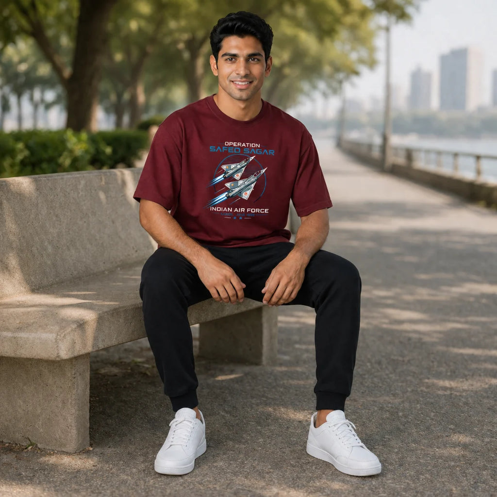 Indian Air Force Operation Safed Sagar Oversized T-Shirt - 240 GSM