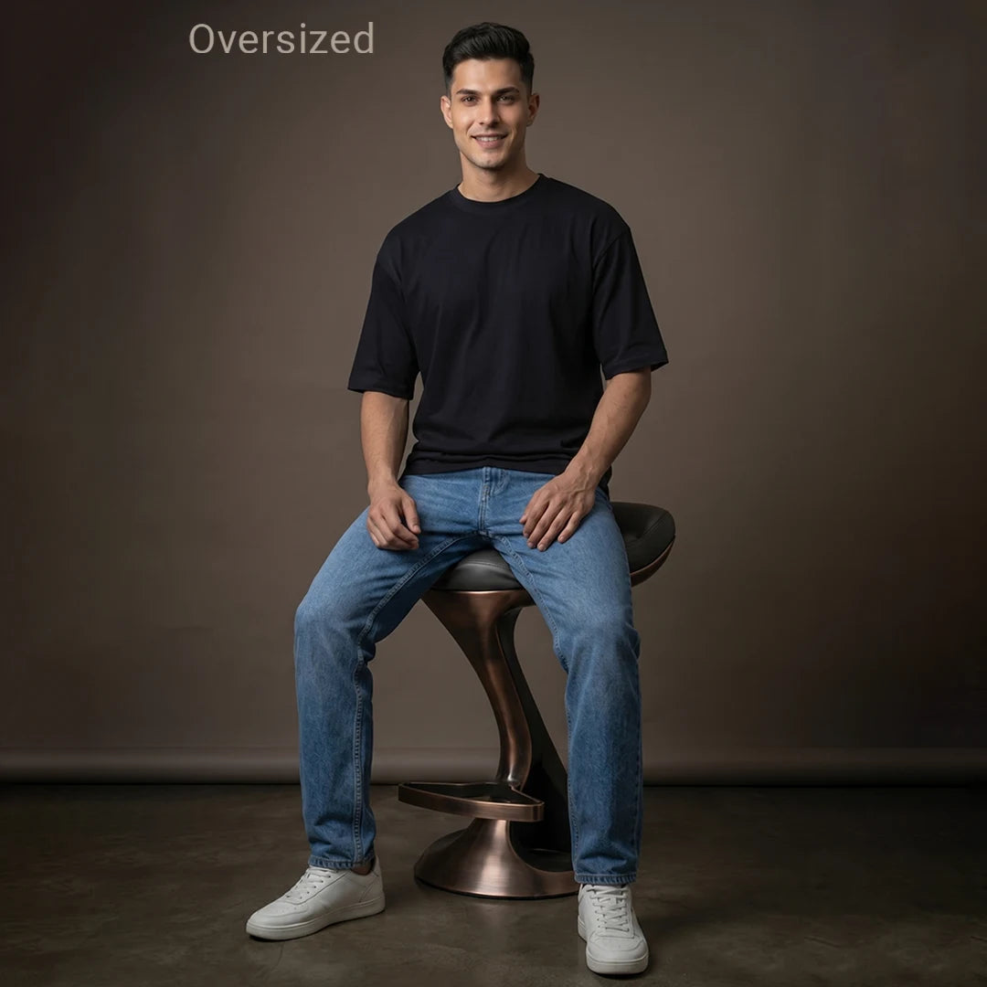 Men's Premium Heavyweight Oversized T-Shirt | 240 GSM Pure Cotton Biowashed Relaxed Fit Tee
