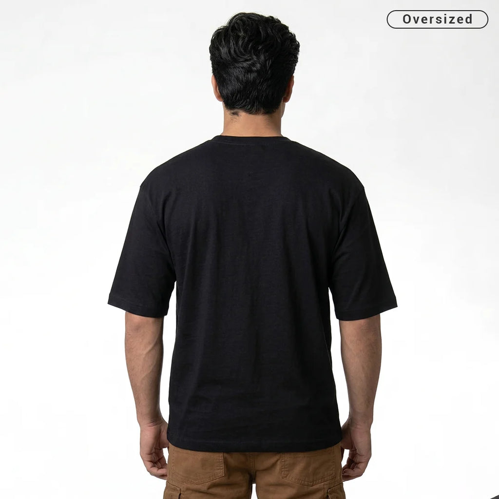 Premium 240 GSM Heavyweight Oversized T-Shirt – 100% Pure Cotton Minimalist Chest Logo Tee