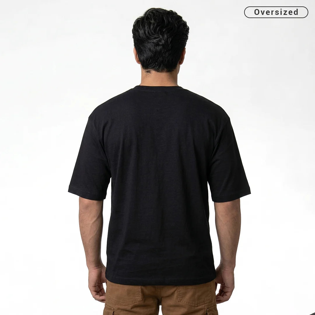 Premium 240 GSM Heavyweight Oversized T-Shirt – 100% Pure Cotton Minimalist Chest Logo Tee