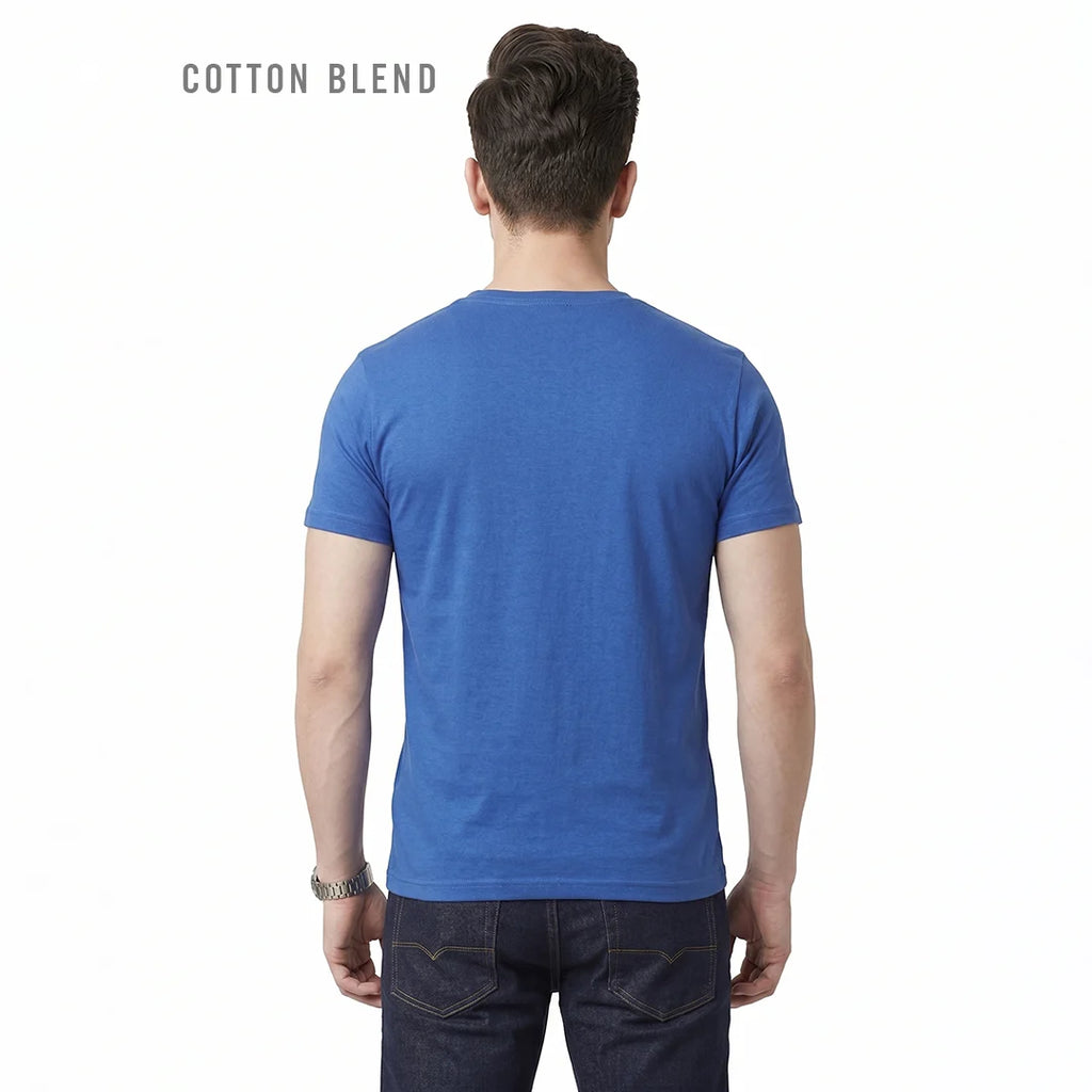 Premium Men's Cotton Blend T-Shirt | 180 GSM Bio-Washed | Excello Embroidered Logo