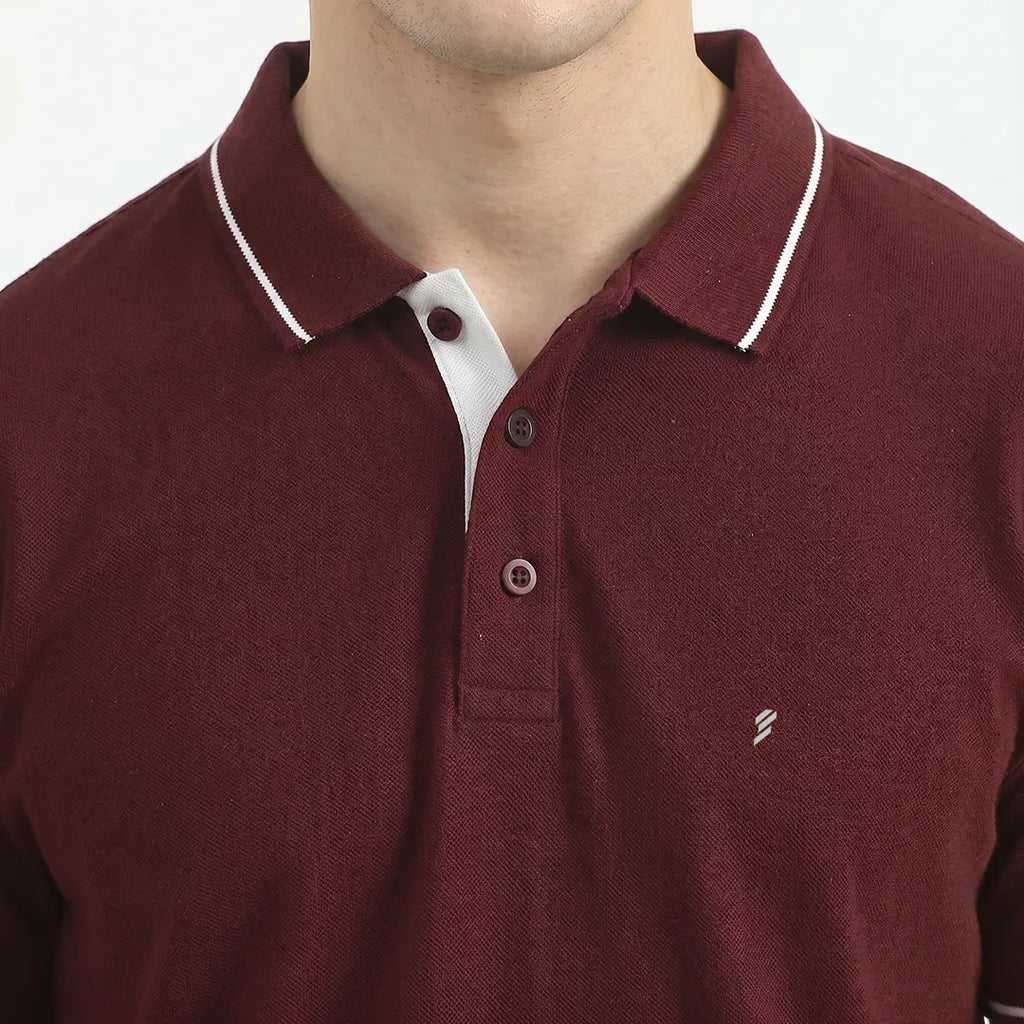 Premium 270 GSM Pure Cotton Biowash Tipping Polo T-Shirt - Heavyweight & Breathable