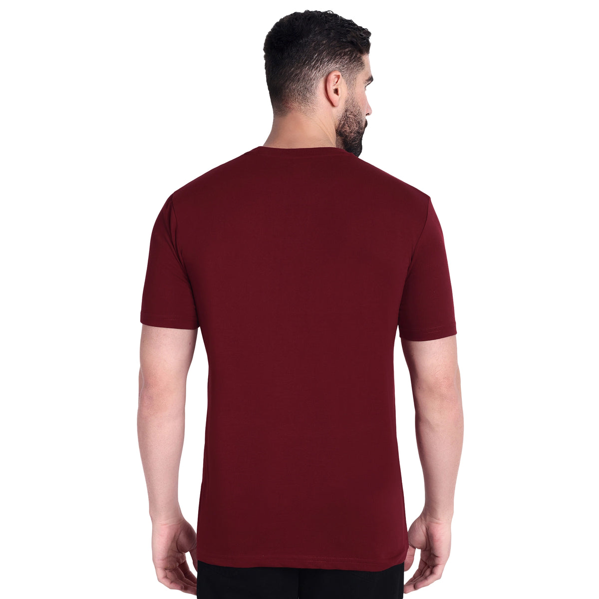 Men’s Premium  Solid Round Neck T-Shirt | Regular Fit Half Sleeve Cotton Essential T-Shirt