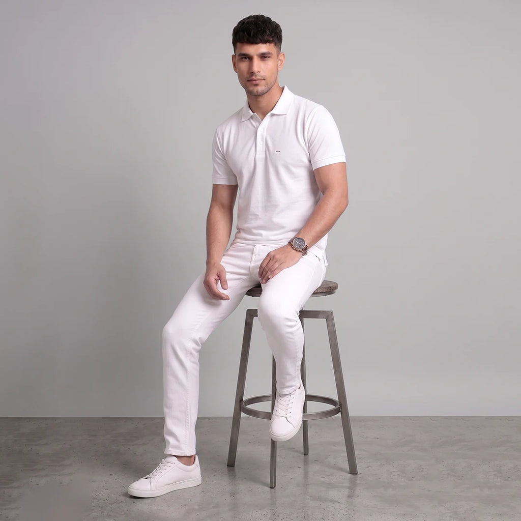 Excello Premium Men's Aeropiq Polo T-Shirt | Wrinkle-Free 100% Nanopoly