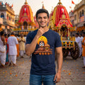 Premium Men's Pure Cotton Lord Jagannath Face & Rath Yatra Chariot Graphic T-Shirt