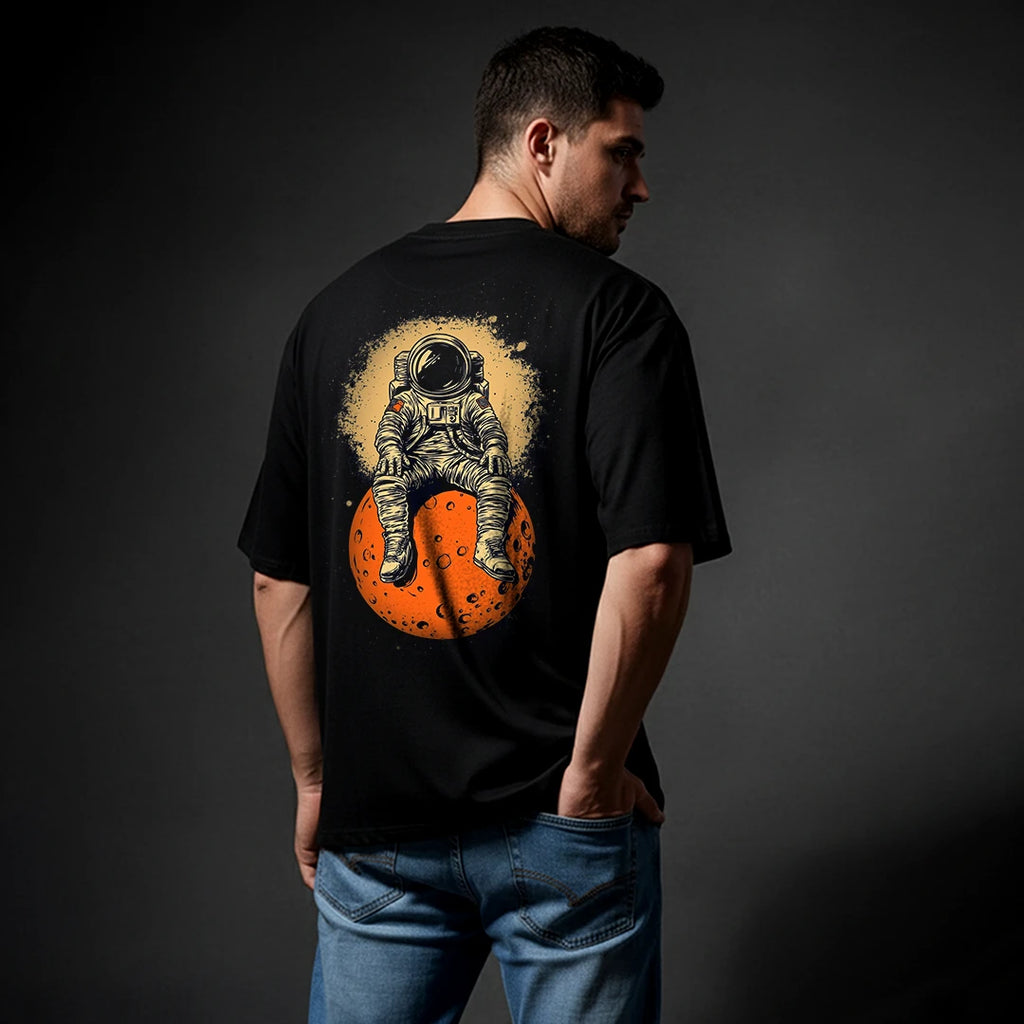 NASA Astronaut Oversized T-Shirt | Men's Black Graphic Back Print Tee