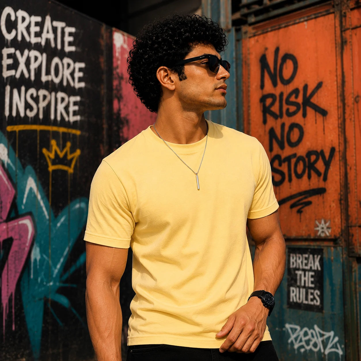 EXCELLO Men’s Plain Cotton T-Shirt (Regular Fit, Round Neck)