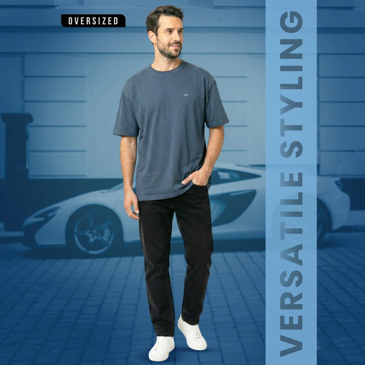 Premium 100% Organic Cotton Men's Oversized T-Shirt – Heavyweight 240 GSM Bio-Washed Relaxed Fit Tee