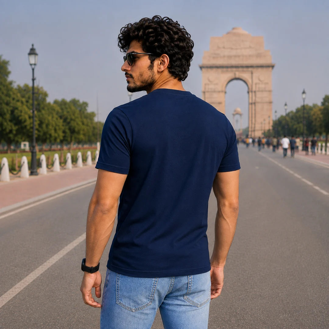 Premium India Heritage Graphic T-Shirt | Independence Edition 180 GSM Pure Cotton Regular Fit Tee