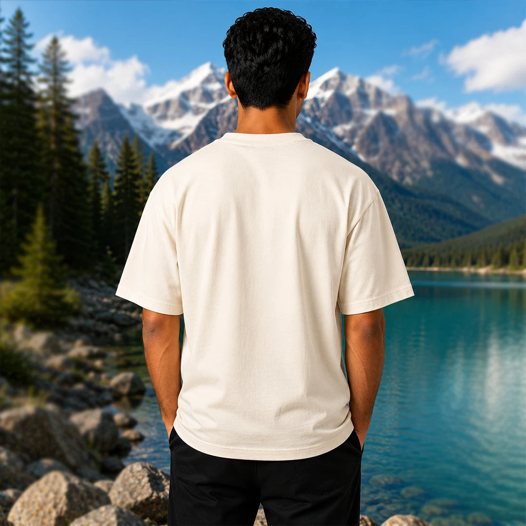 Men's Divine Ardhanareshvara Oversized Graphic T-Shirt - 240 GSM Pure Cotton, Bio-Washed