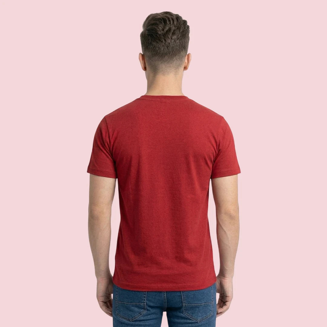 Men's Regular Fit Crew Neck T-Shirt, 100% Pure Cotton, 180 GSM, Breathable Everyday Wear