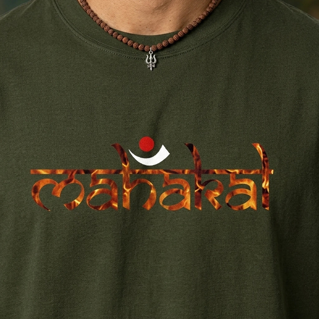 Lord Shiva Mahakal Graphic Printed Oversized T-Shirt | Premium 240 GSM Pure Cotton Breathable Dual-Print Devotional Tee