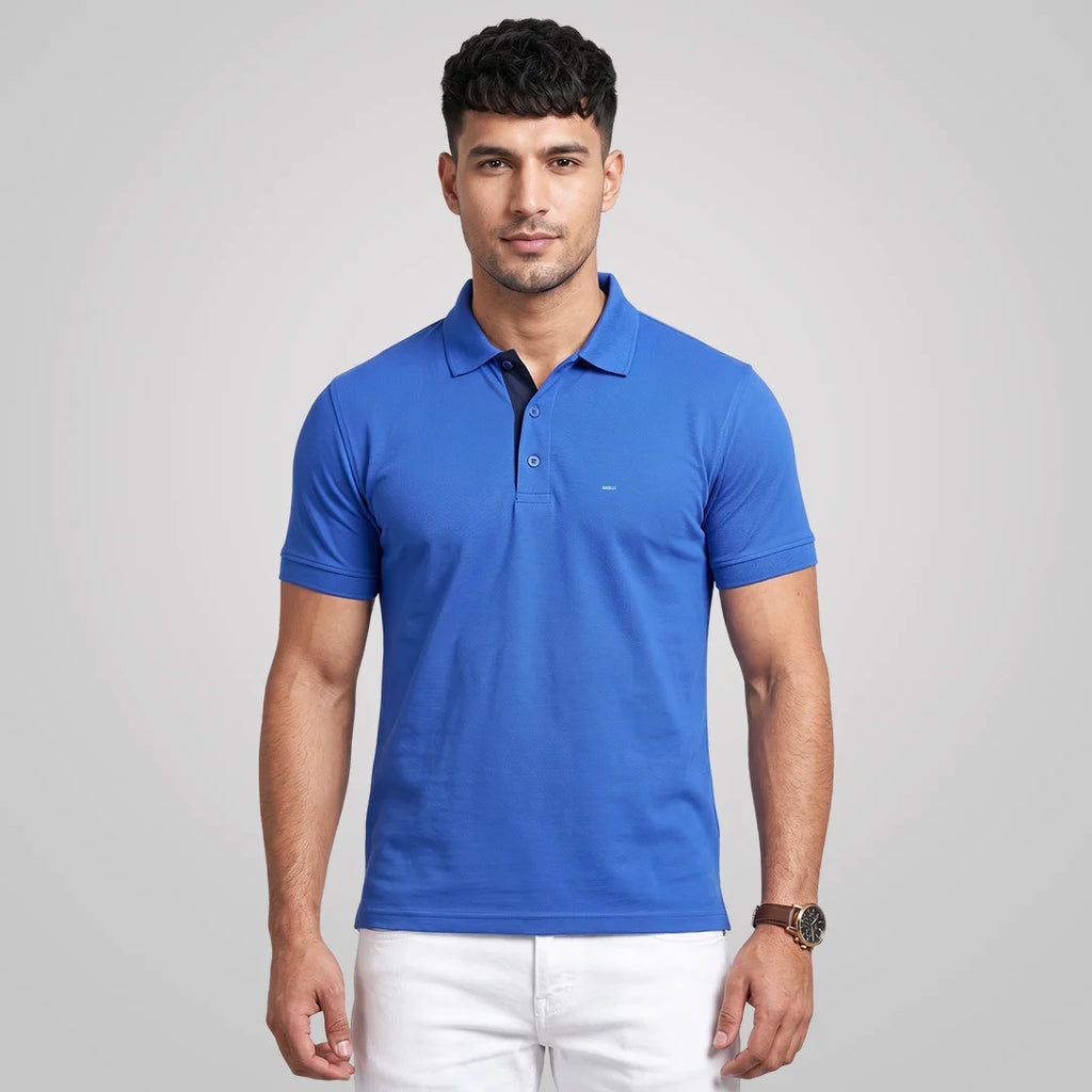Excello Premium Men's Aeropiq Polo T-Shirt | Wrinkle-Free 100% Nanopoly