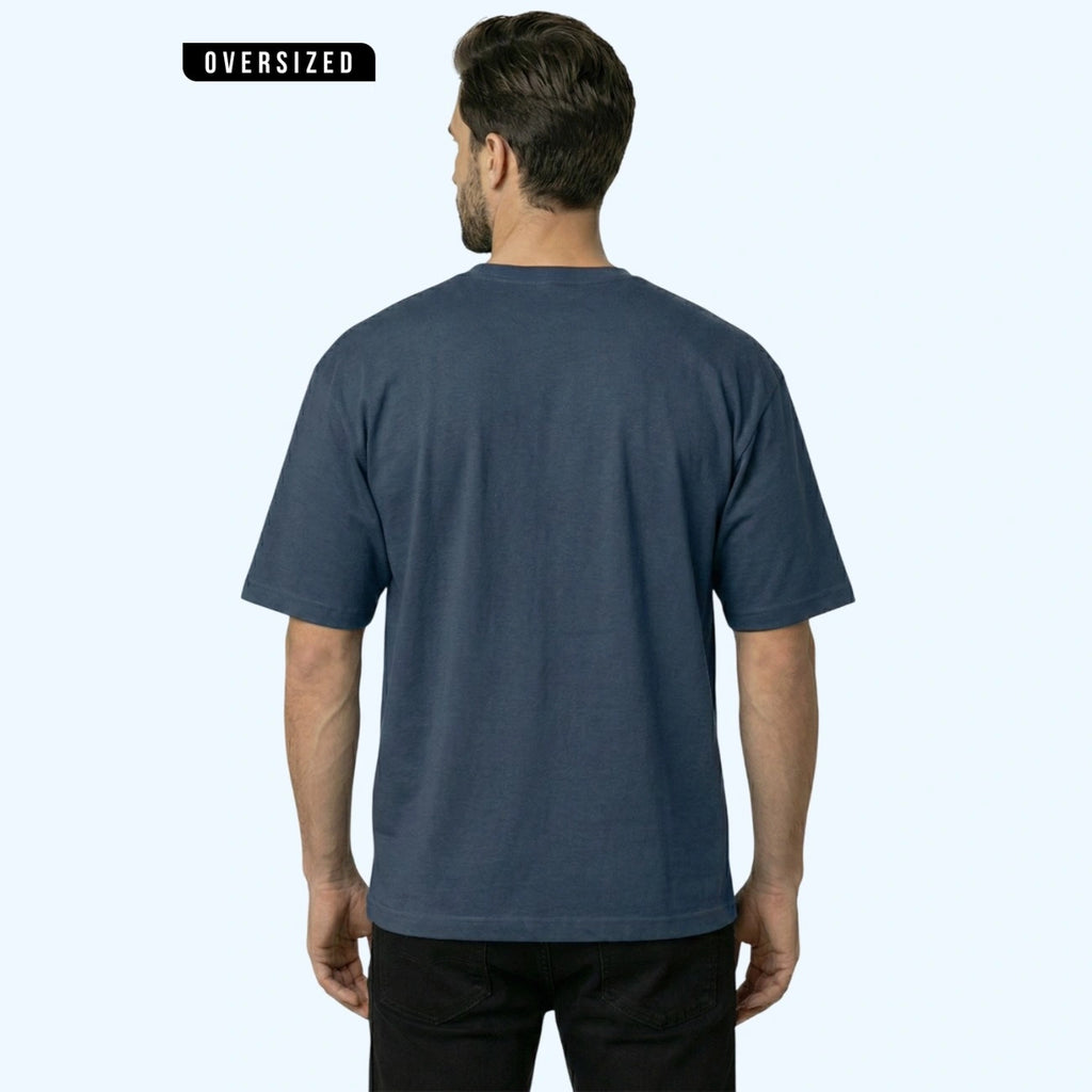Premium 100% Organic Cotton Men's Oversized T-Shirt – Heavyweight 240 GSM Bio-Washed Relaxed Fit Tee