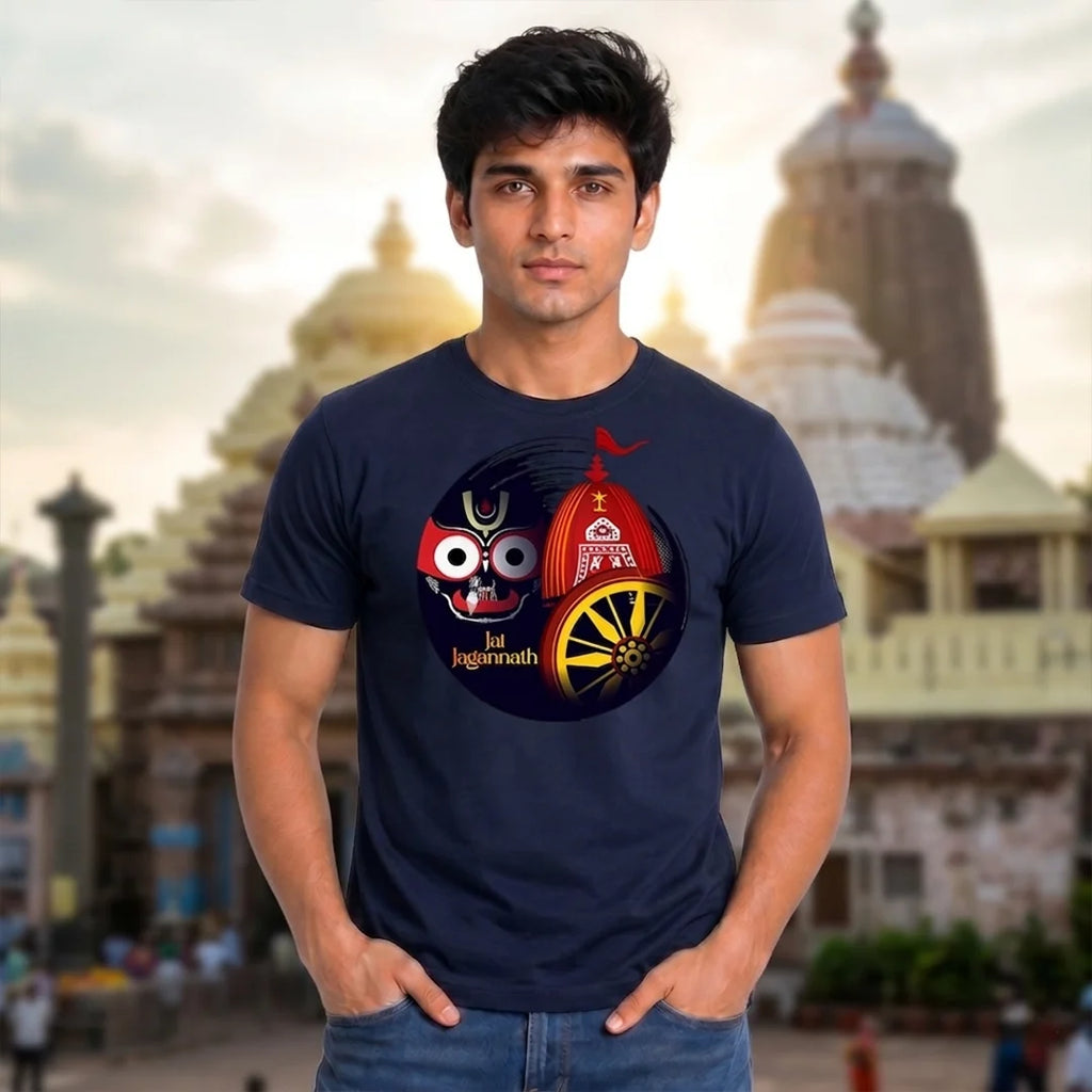 Lord Jagannath Devotional Festival Graphic T-Shirt – 180 GSM Heavyweight Half Sleeve Tee