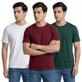 Premium Men’s Round Neck Pure Cotton T-Shirt Combo – 180 GSM Biowashed Regular Fit Half Sleeve Tees (Pack of 3)