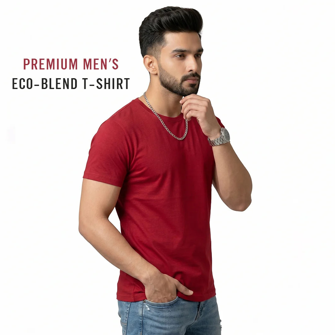 Premium Men’s Eco-Blend T-Shirt | Classic Regular Fit & Sustainable 180 GSM Fabric