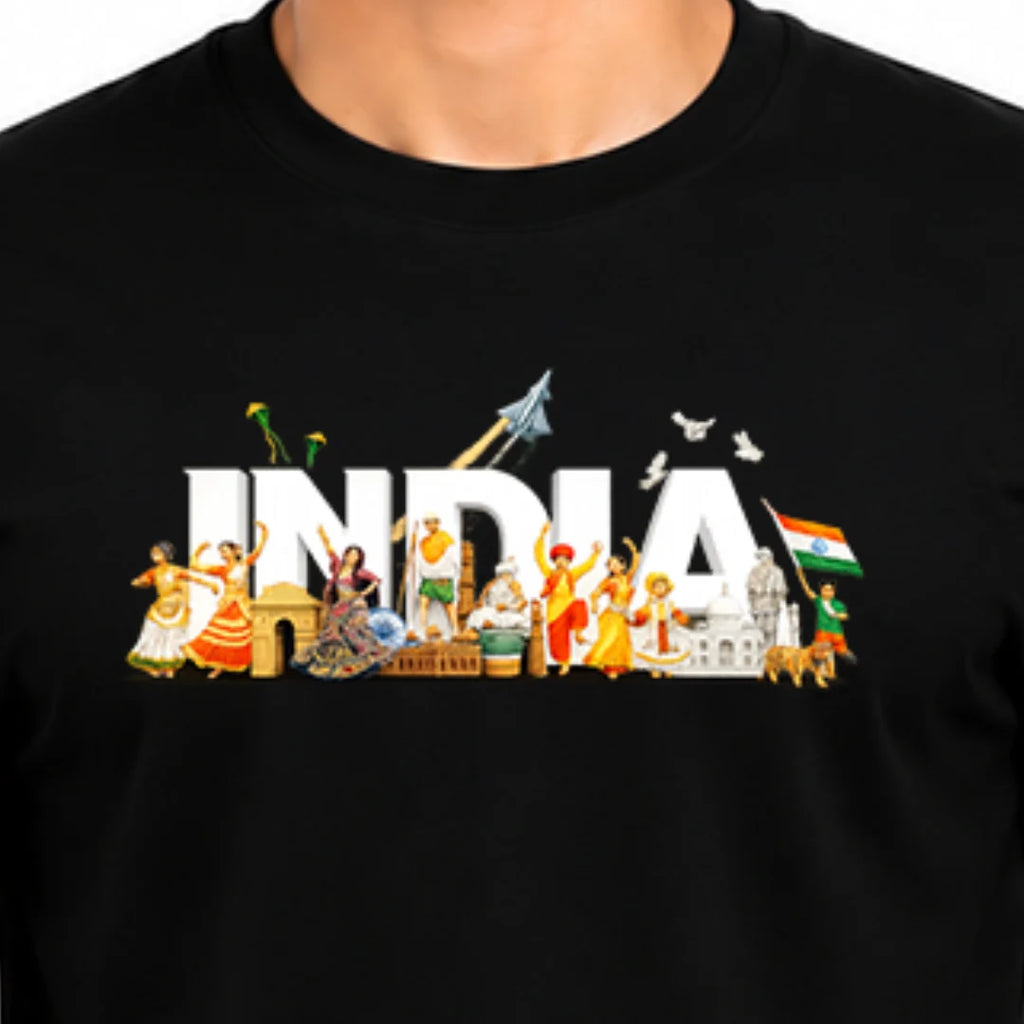 India Independence Edition Graphic T-Shirt | 180 GSM Pure Cotton, Regular Fit