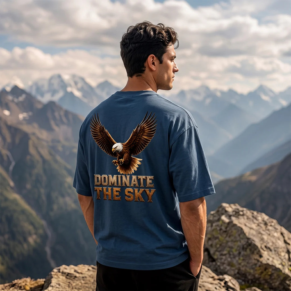 Men's India Air Force Eagle Graphic T-Shirt - 240 GSM Oversized