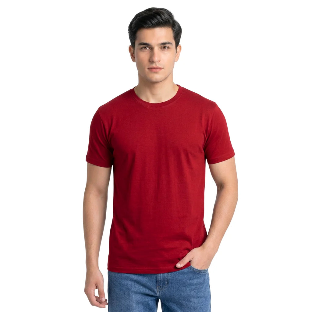Premium Men’s Round Neck Pure Cotton T-Shirt Combo – 180 GSM Biowashed Regular Fit Half Sleeve Tees (Pack of 3)