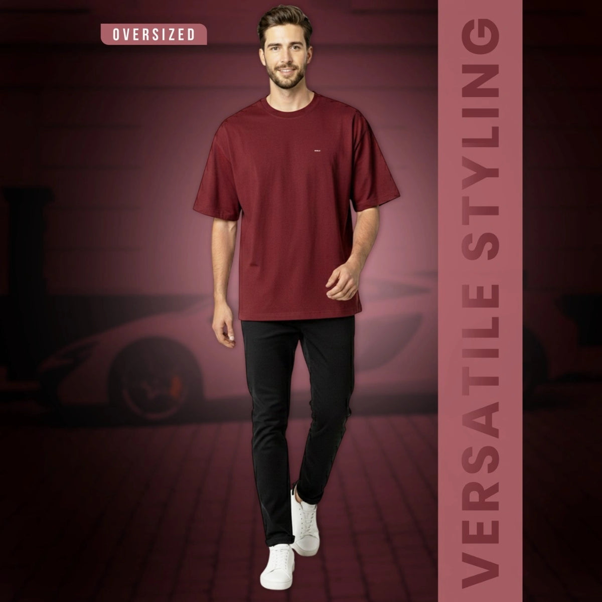 Premium 100% Organic Cotton Men's Oversized T-Shirt – Heavyweight 240 GSM Bio-Washed Relaxed Fit Tee