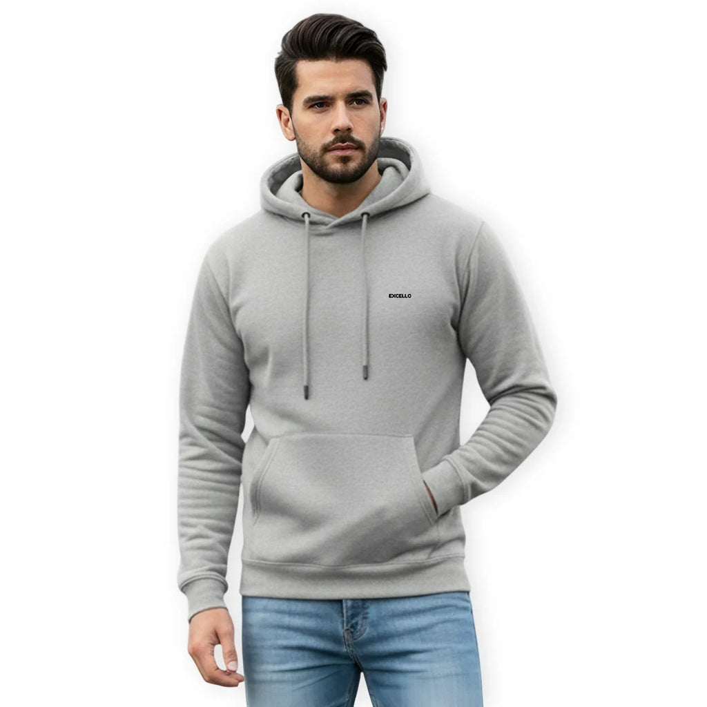 Excello Men’s Premium  Hoodie | Heavyweight Cotton | Bio-Washed Winter Pullover Hoodies