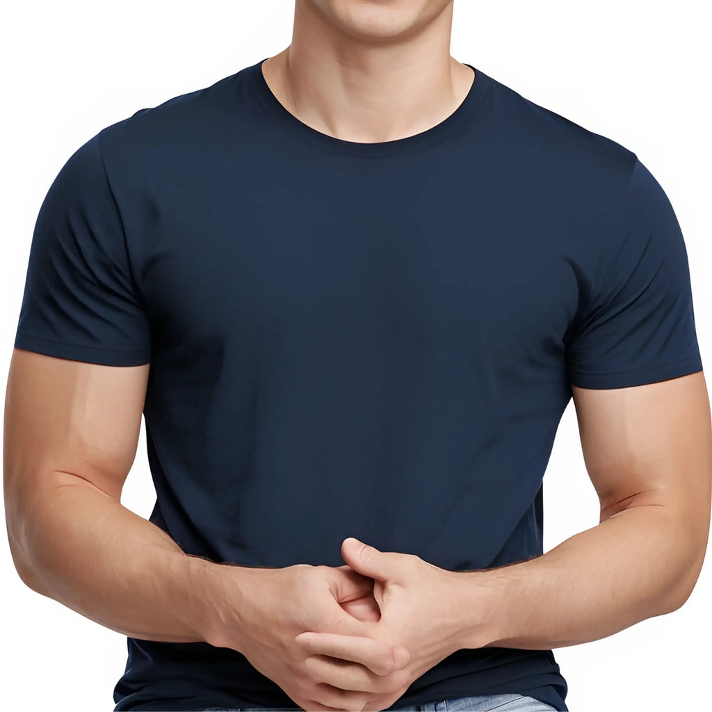 Men’s Premium Cotton Solid T-Shirt | Classic Round Neck Half Sleeve T- Shirt – Regular Fit Casual Wear
