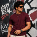 EXCELLO Men’s Plain Cotton T-Shirt (Regular Fit, Round Neck)