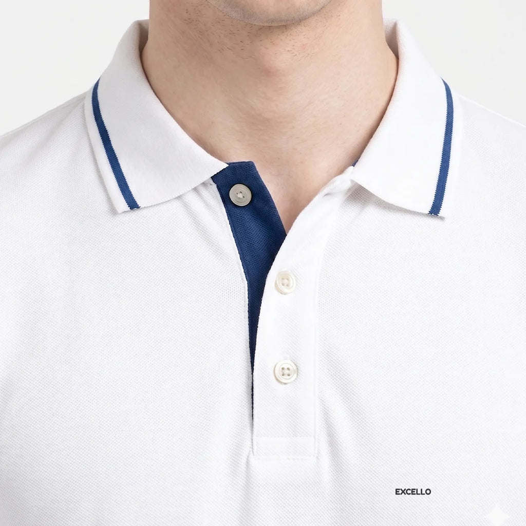 Premium Pure Cotton Regular Fit Tipping Polo Shirt - 270 GSM Bio-Washed