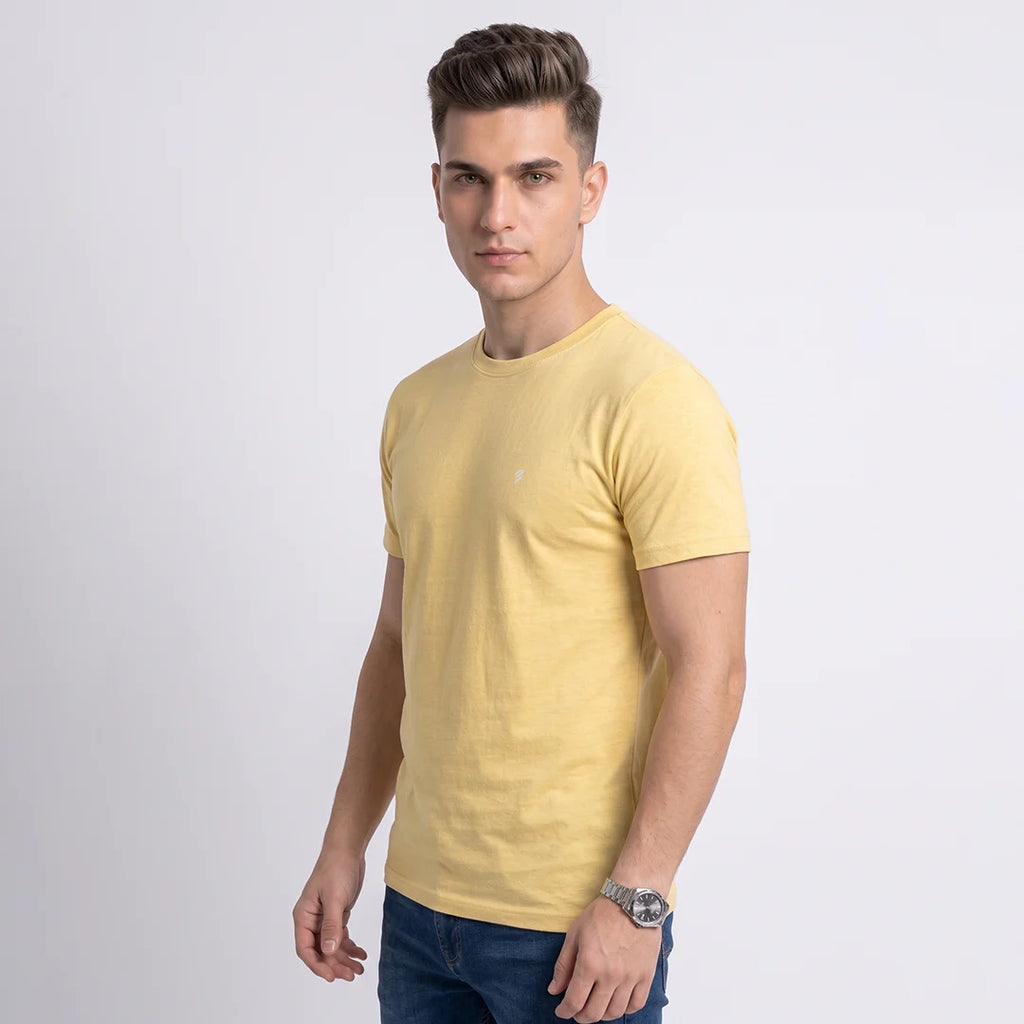 Men's Regular Fit Crew Neck T-Shirt, 100% Pure Cotton, 180 GSM, Breathable Everyday Wear