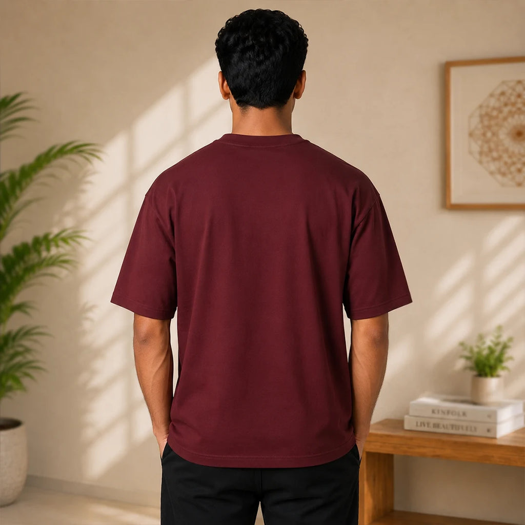Men's Oversized Graphic T-Shirt - The Cosmic Chakra Mystical Print, 240 GSM Pure Cotton, Bio-Washed