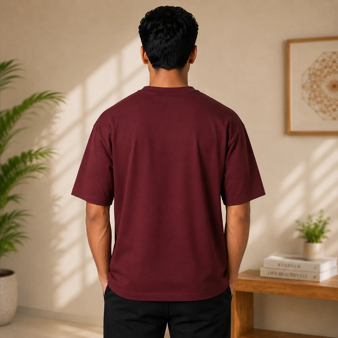 Men's Oversized Graphic T-Shirt - The Cosmic Chakra Mystical Print, 240 GSM Pure Cotton, Bio-Washed