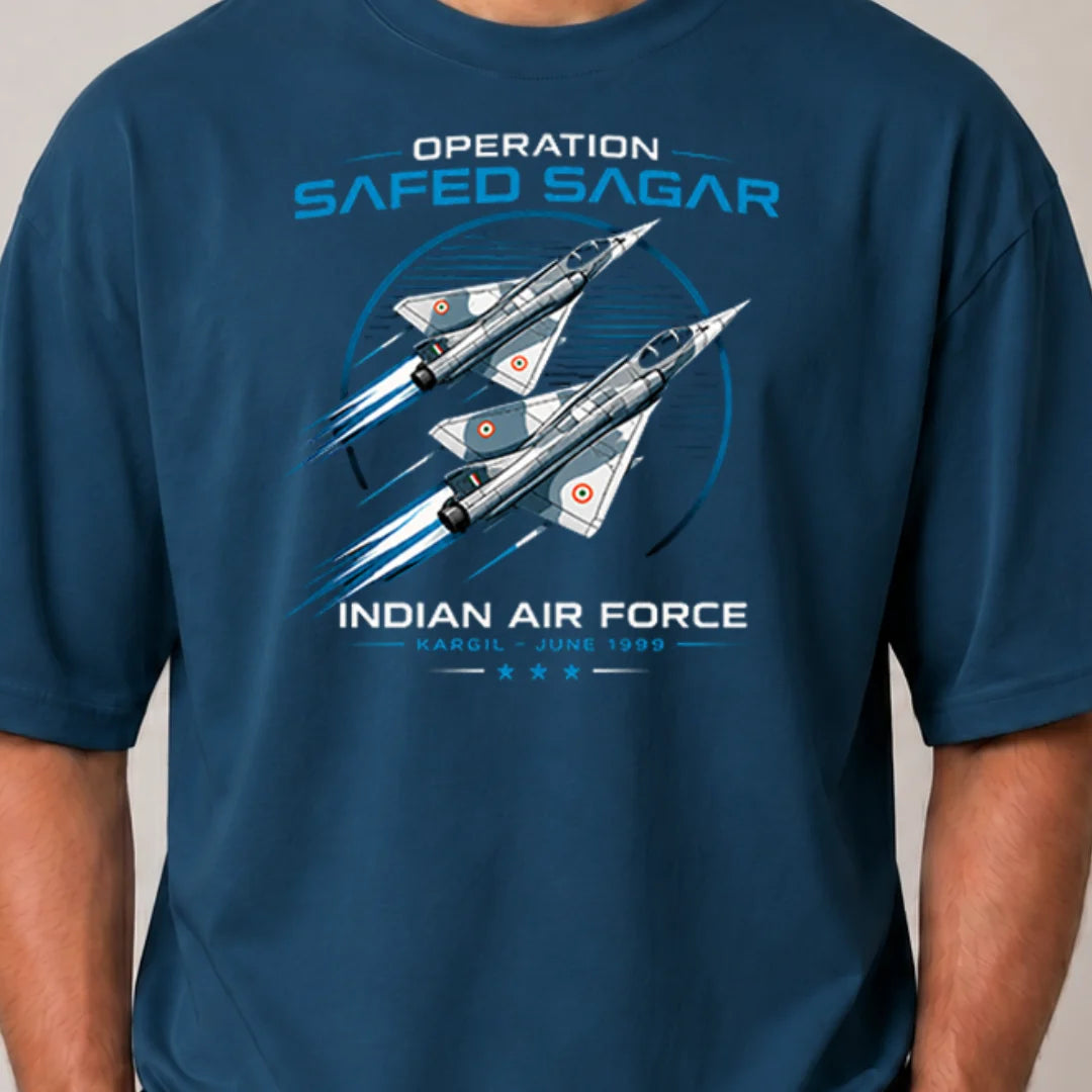 Indian Air Force Operation Safed Sagar Oversized T-Shirt - 240 GSM