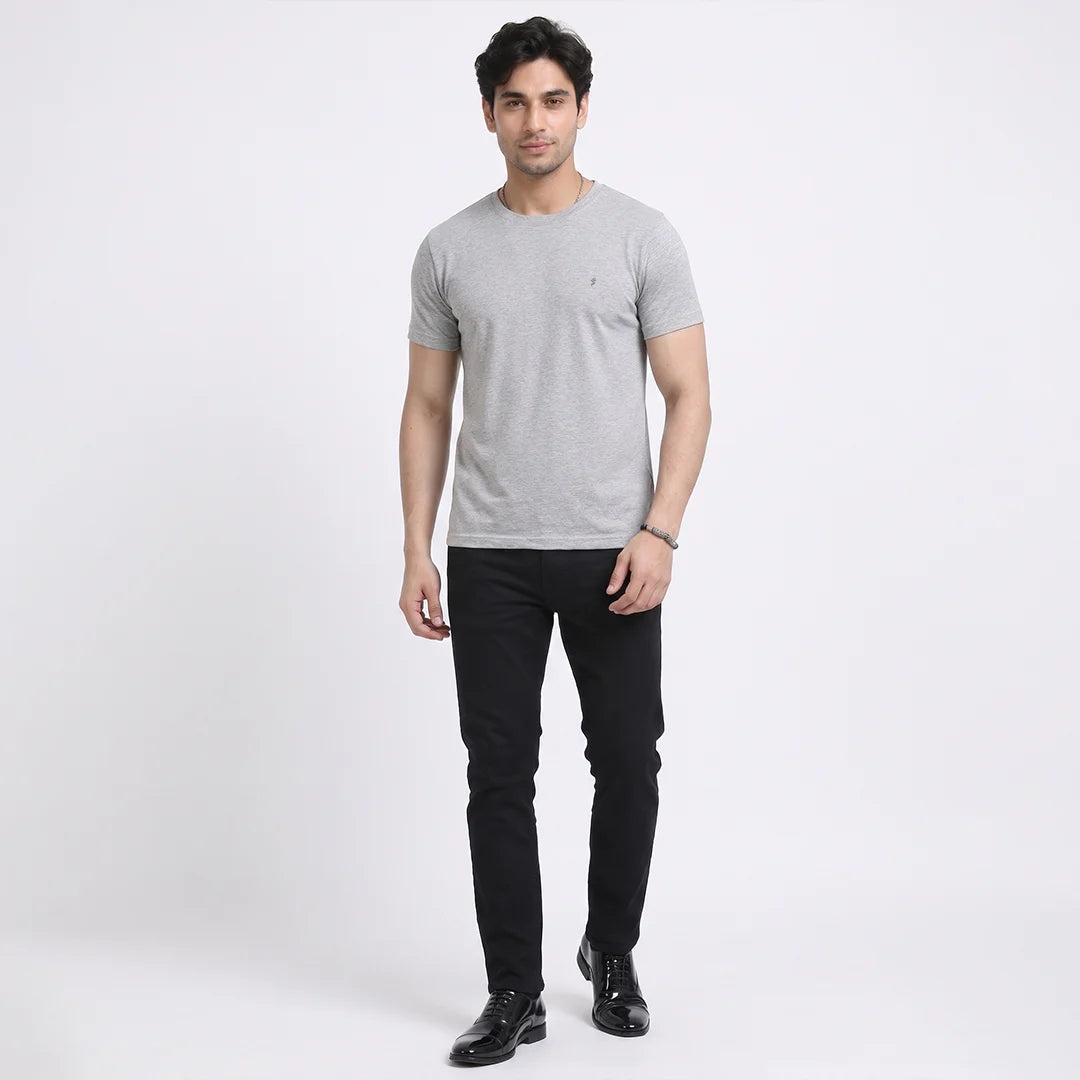 Premium Pure Cotton 180 GSM Regular Fit Round Neck T-Shirt – Double Bio-Washed Luxury Comfort