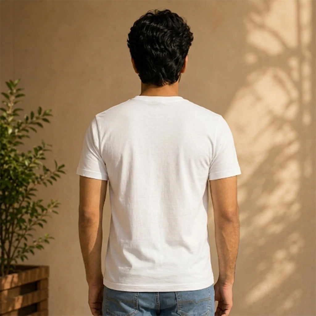 Men's Pure Cotton Regular Fit Kedarnath Tricolor Printed T-Shirt | 180 GSM Bio-Washed Spiritual Graphic Tee