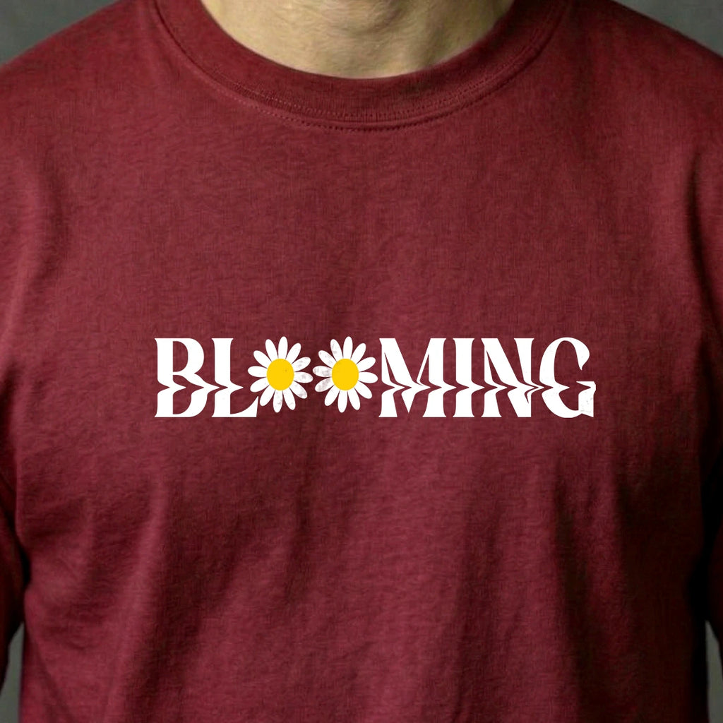 Retro "Blooming Flowers" Graphic Oversized T-Shirt – Premium Wine Colour