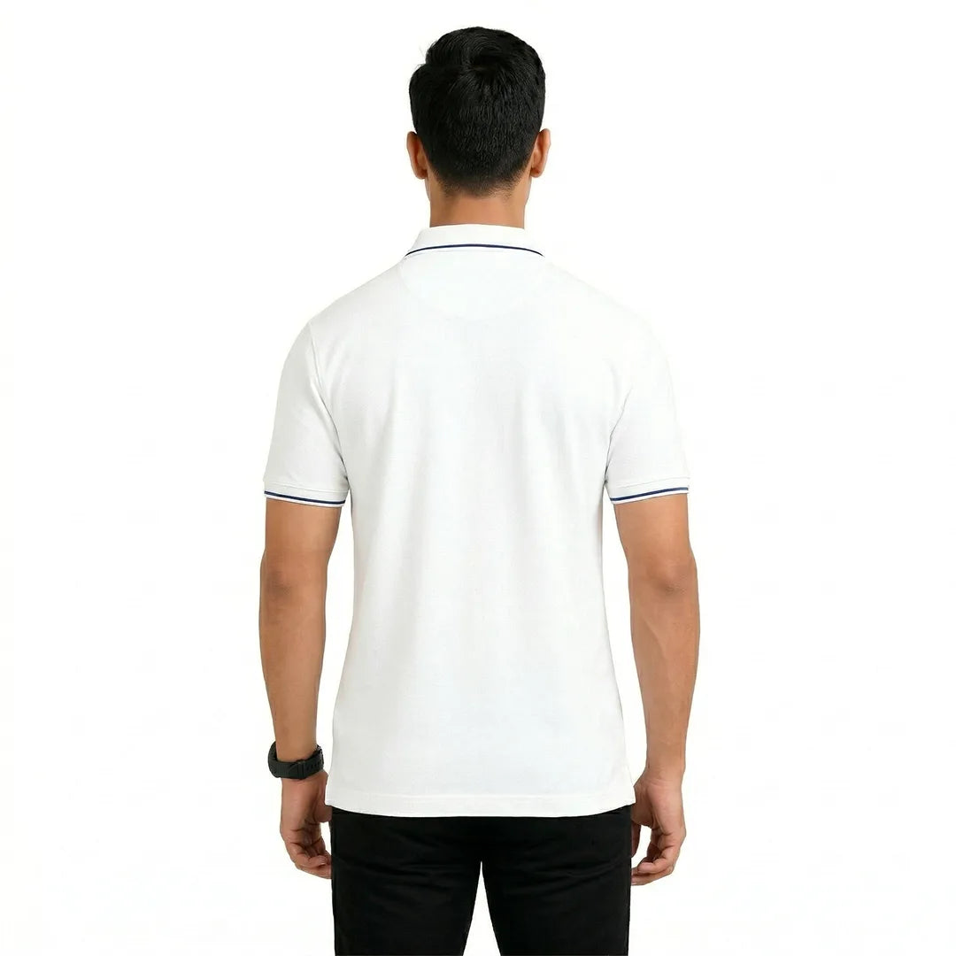 Men’s Premium Polo T-Shirt with Contrast Tipping | 270 GSM | Regular Fit Cotton Pique | Smart Casual & Office Wear
