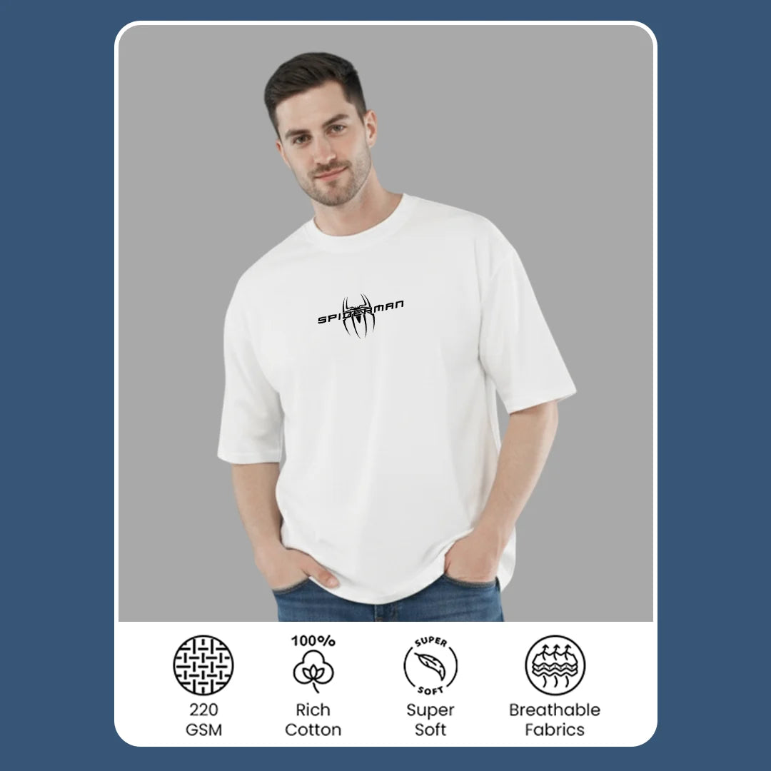 Spider-Man Web-Slinger | Premium White Oversized T-Shirt
