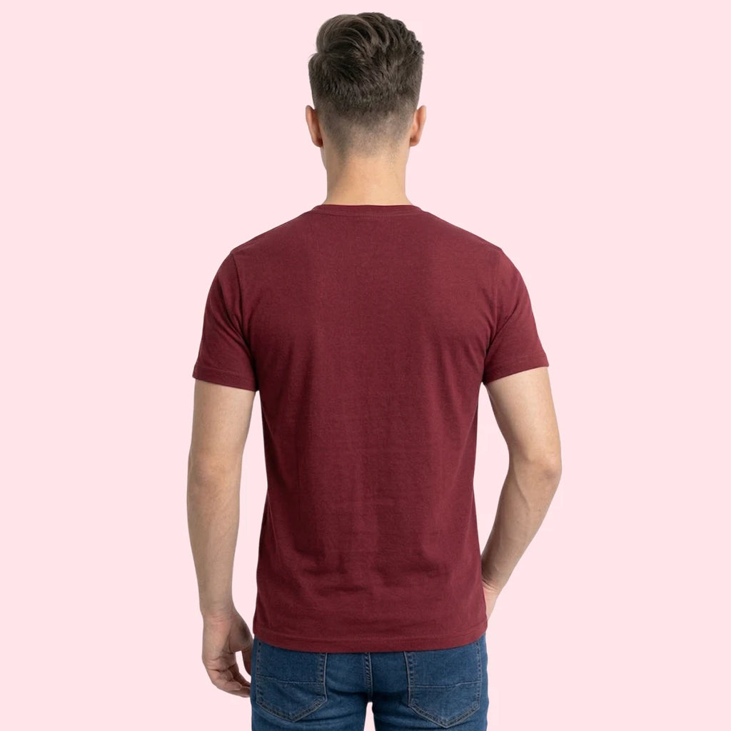 Men's Regular Fit Crew Neck T-Shirt, 100% Pure Cotton, 180 GSM, Breathable Everyday Wear