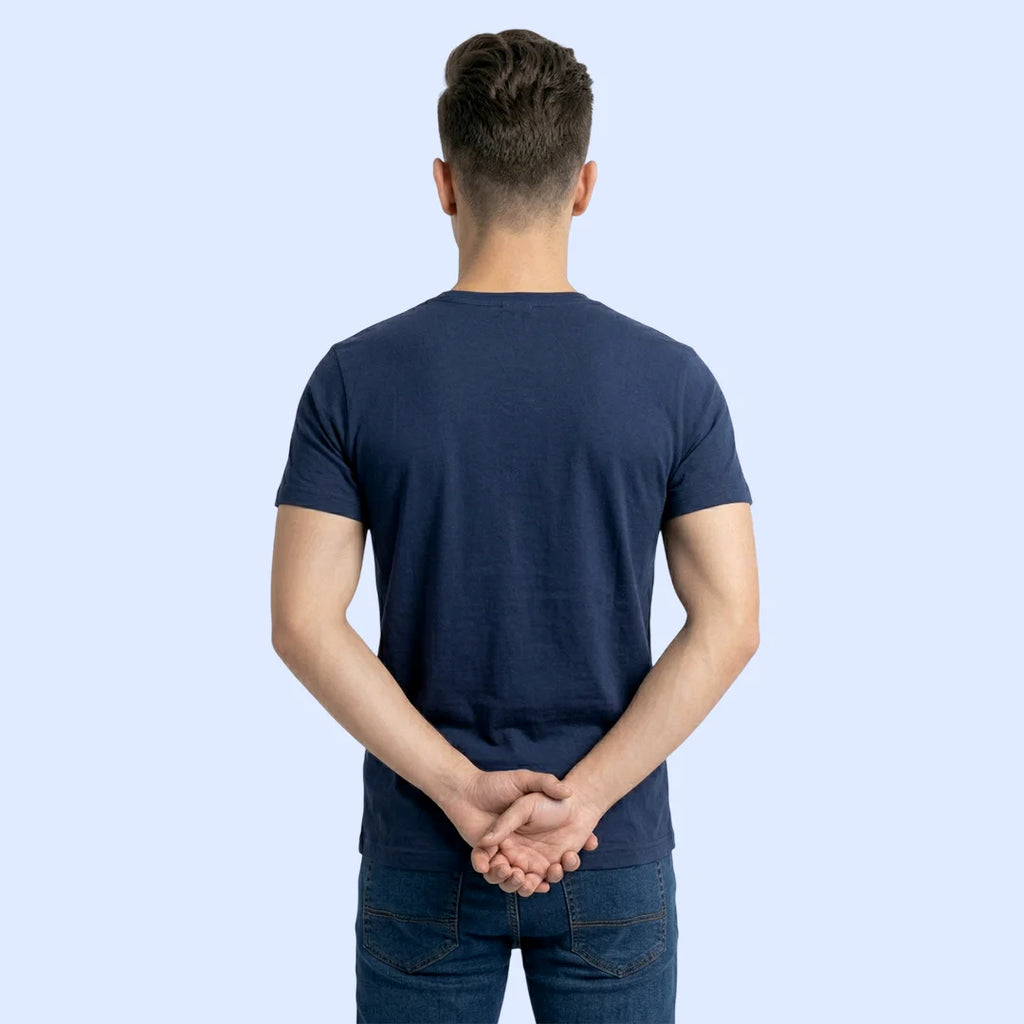 Men's Regular Fit Crew Neck T-Shirt, 100% Pure Cotton, 180 GSM, Breathable Everyday Wear