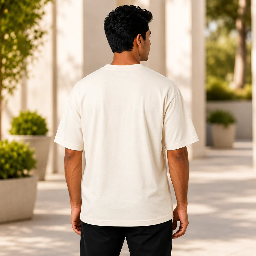 Men's Oversized Graphic T-Shirt - "Guardians of the Skies" IAF Tribute, 240 GSM Pure Cotton