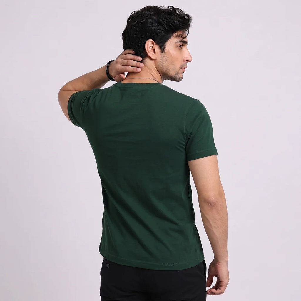 Premium Pure Cotton 180 GSM Regular Fit Round Neck T-Shirt – Double Bio-Washed Luxury Comfort